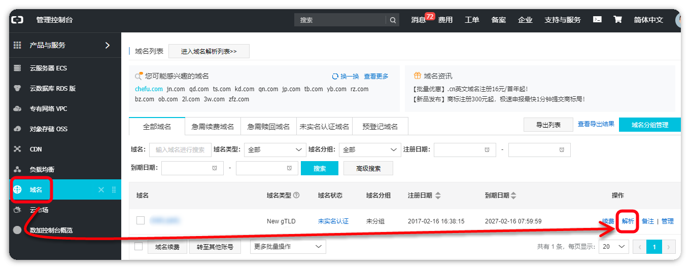 如何接入机构域名操作截图