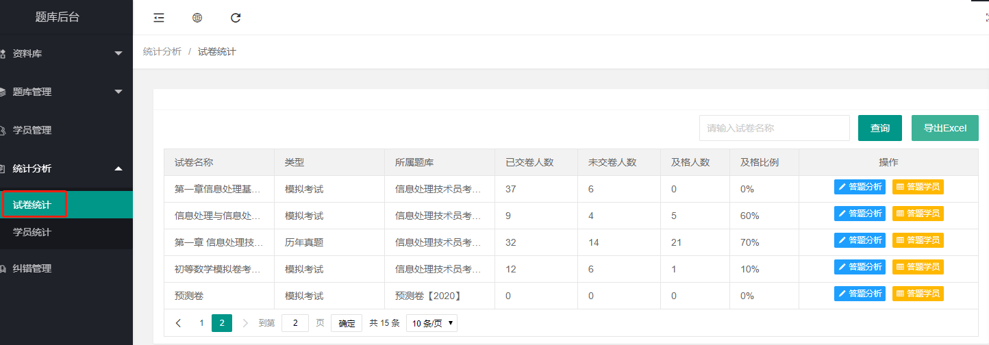 统计分析操作截图